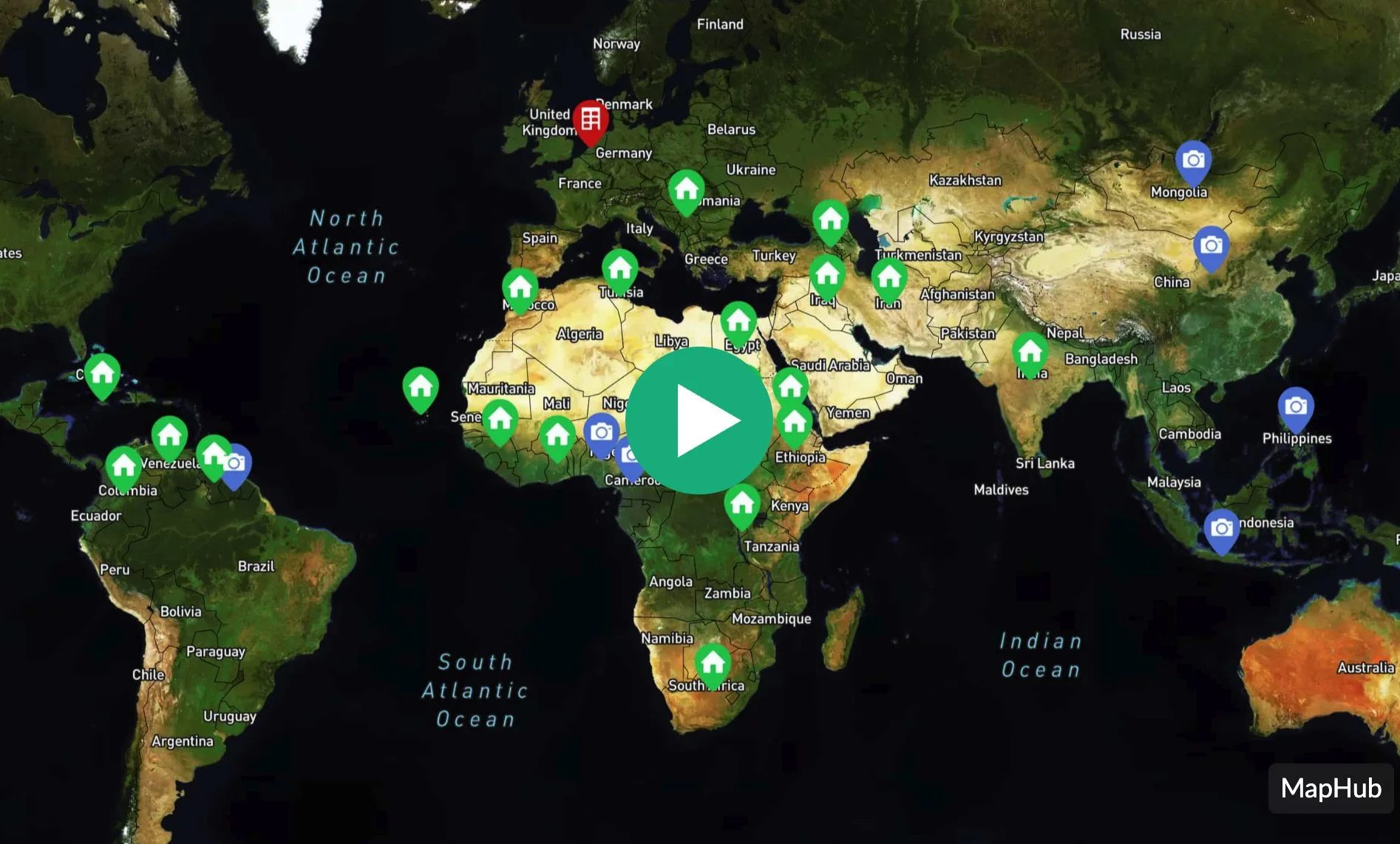 Help terugkeren wereldkaart